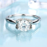 Solitaire Women Engagement Ring 1.6ct Round Cut Diamond 14k White Gold Finish