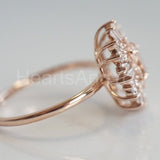 2ct Oval Cut Simulated Morganite Ballerina Engagement Ring 14k YellowGold Plated