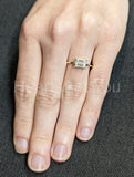 0.4ct Emerald Simulated Diamond Solitaire Engagement Ring 14k Yellow Gold Plated