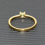 0.3ct Engagement Ring Princess Cut Green Emerald Solitaire 14k YellowGold Finish