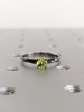 0.5ct Round Cut Simulated Green Peridot Solitaire Ring 14k Black Gold Plated