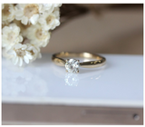 0.5ct Round Cut VVS1D Diamond Engagement Ring 14k Yellow Gold Finish Solitaire