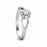 0.5Ct Round Cut Diamond Split Band Floral Engagement Ring 14K White Gold Finish
