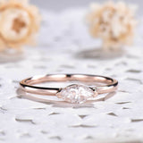0.5ct Engagement Ring Marquise Cut Diamond Minimalist Design 14k RoseGold Finish