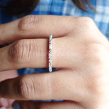 0.2ct Baguette Simulated Diamond Minimalist Wedding Band 14k White Gold Plated