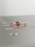 1ct Round Cut Simulated Peach Morganite Solitaire Ring 14k Yellow Gold Plated
