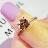 1ct Round Cut Simulated Morganite Hidden Dual Halo Ring 14k White Gold Plated