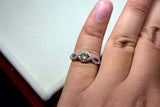 2.2ct Engagement Ring Round Cut Green Peridot Infinity 14k White Gold Finish