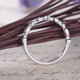 1.1ct Round Cut Purple Amethyst Wedding Band Half Eternity 14k White Gold Finish
