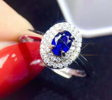 2.35ct Engagement Ring Oval Cut Tanzanite Dual Halo Cluster 14k White Gold Over