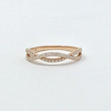 0.3ct Round Cut Moissanite Infinity Twist Wedding Band 14k Yellow Gold Plated