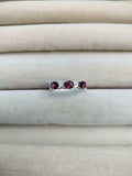 2.5ct Wedding Band Oval Cut Pink Ruby Stylish Three Stone 14k White Gold Finish