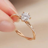 0.5ct Round Cut Moissanite Infinity Women Engagement Ring 14k Yellow Gold Plated