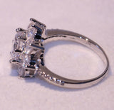 2ct Round Cut Diamond Engagement Ring 14k White Gold Finish Floral Promise Women