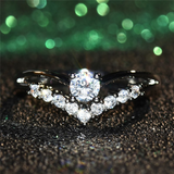 1.9ct Round Cut Diamond Engagement Ring 14k White Gold Finish V Shape Split Band