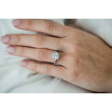 3ct Radiant Diamond Engagement Ring Trillion Accents Trilogy 14k White Gold Over