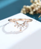 0.5ct Marquise Cut Simulated Diamond Crown Wedding Band 14k Rose Gold Plated