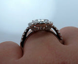 4.5Ct Pear Cut VVS1/D Diamond Halo Vintage Engagement Ring 14K White Gold Finish
