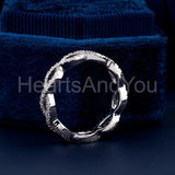 0.5ct Round Cut Moissanite Infinity Stackable Wedding Band 14k White Gold Plated