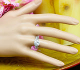 Antique Bridal Set Engagement Ring 2ct Round Cut Diamond 14k White Gold Finish