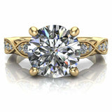 2.9ct Round Diamond Engagement Ring Solitaire Infinity Accent 14k Rose Gold Over