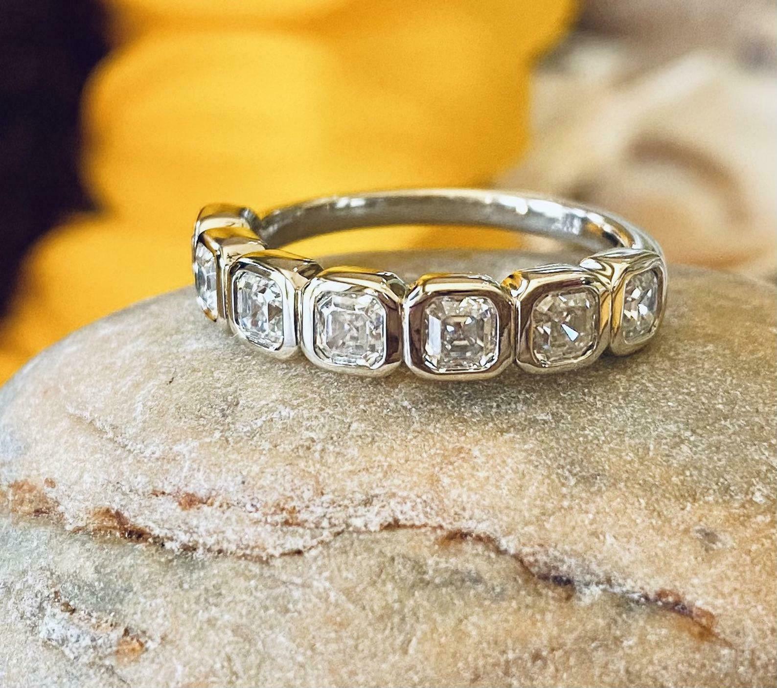 Asscher Cut Wide Geometric Diamond Mosaic Ring | Berlinger Jewelry