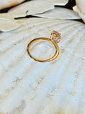 1ct Oval Cut Simulated Morganite Solitaire Engagement Ring 14k YellowGold Plated
