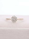 Cluster Snowflake Engagement Ring 1.5ct Round Cut Diamond 14k Rose Gold Finish