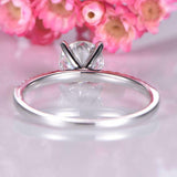 1.6ct Round Cut Diamond 4 Prong Solitaire with Accents Ring 18k White Gold Over