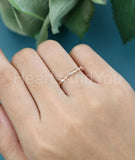 0.2ct Baguette Cut Simulated Diamond Minimalist Wedding Band 14k RoseGold Plated