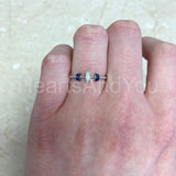 0.45ct Round Cut Moissanite Beaded Shank Collar Women Ring 14k White Gold Plated
