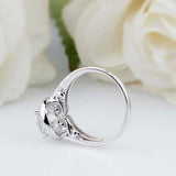 2.5ct Round Cut VVS1D Diamond Engagement Ring Halo Solitaire 14k White Gold Over