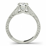 1ct Round Diamond Antique Vintage Women Engagement Ring 14k White Gold Finish