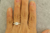 3.5Ct Princess Cut Diamond Engagement Ring 14K White Gold Finish Round Accents