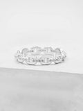 0.5Ct Round Cut Diamond Rectangular Links Wedding Ring Band 14K WhiteGold Finish