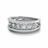 2.5Ct Round Cut Diamond Milgrain Vintage Wedding Ring Band 14K White Gold Finish