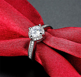 3Ct Round Cut Diamond Halo Engagement Ring 18K White Gold Finish Round Accents