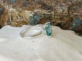1.56ct Emerald Cut Blue Aquamarine Solitaire Engagement Ring 14k White Gold Over
