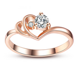 0.5ct Round Cut Diamond Engagement Ring 14k Rose Gold Finish Stackable Solitaire