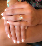 1ct Oval Cut Diamond Solitaire Classic Engagement Ring 14k White Gold Finish