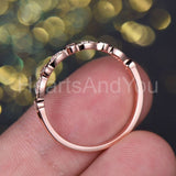 0.5ct Round Cut Moissanite Half Eternity Milgrain Band 14k Rose Gold Plated