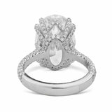 5.5ct Oval Diamond Solitaire Engagement Ring 14K White Gold Over Round Accents