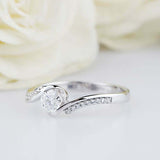 2ct Round Cut Diamond Engagement Ring Twist Swirl Solitaire 14k WhiteGold Finish