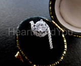 2.4ct Round Cut Moissanite Swirl Twist Engagement Ring 14k White Gold Plated
