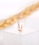 0.1ct Round Cut Moissanite Stacking Anniversary Wedding Band 14k RoseGold Plated