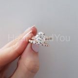 2ct Oval Simulated Diamond Full Eternity Wedding Ring Set 14k Yellow Gold Plated