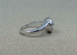 1.5ct Engagement Ring Round Cut Blue Aquamarine Solitaire 14k White Gold Finish