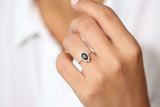 1.5ct Oval Cut Blue Sapphire Diamond Halo Engagement Ring 14k Yellow Gold Finish