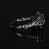 4Ct Round Cut Diamond Halo Iced Exquisite Engagement Ring 14K White Gold Finish