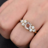 2ct Round Cut Morganite Petite Round Accents Solitaire Ring 14k Yellow Gold Over